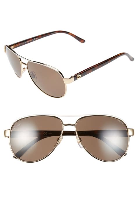 gucci 58mm polarized aviator sunglasses.